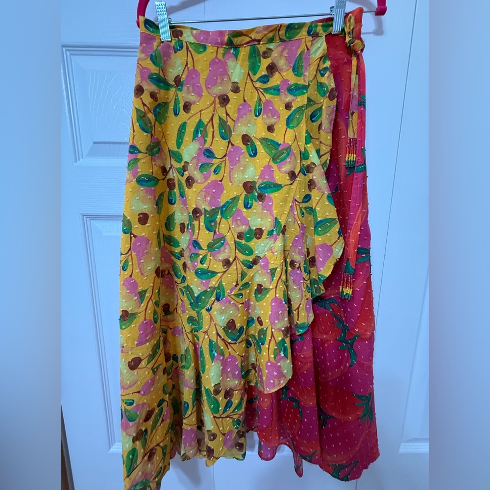 Farm Rio wrap skirt- fruit print-Size S